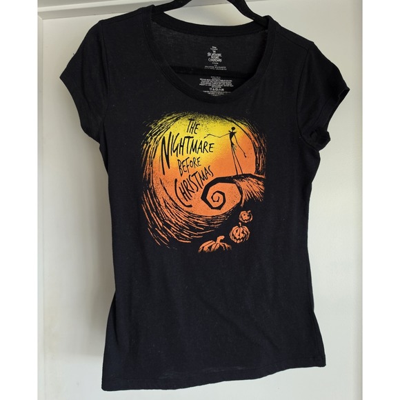 Disney Other - Disney Women's Black Graphic T-Shirt Size L Short Sleeve Cotton Polyester Blend